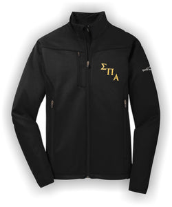 Sigma Pi Alpha- Eddie Bauer® Weather-Resist Soft Shell Jacket; Embroidered-ELLA-EB538-LTR-BLK