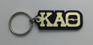 Kappa Alpha Theta - Acrylic Keychain with Gold Mirror Letters on Black