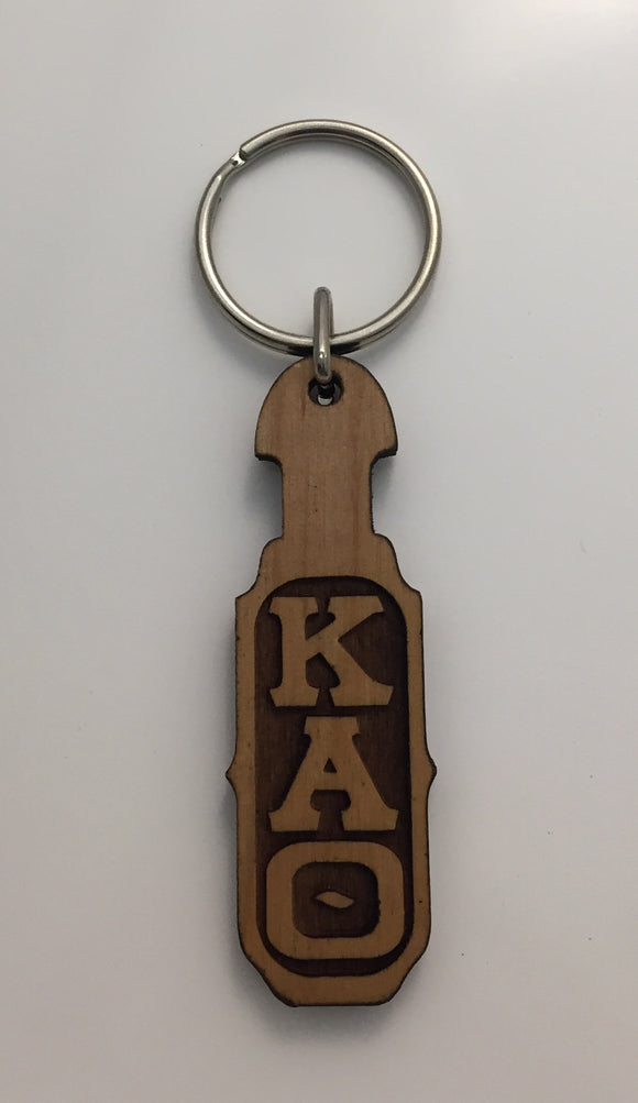 Phi Sigma Kappa-Paddle Keychain, Laser Engraved; Maple-KAQ-01-KEY-PDL