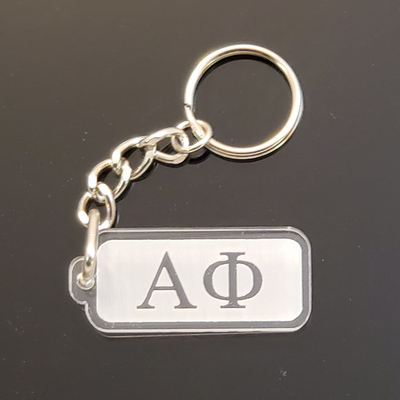 Alpha Phi - Acrylic Keychain with Greek Letters - AF-02-KEY-RCT