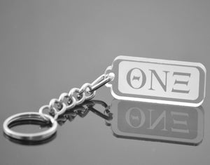 Theta Nu Xi-Keychain, Clear, Etched Acrylic-QNX-02-KEY-RCT