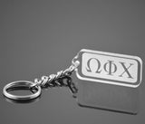 Omega Phi Chi-Keychain; Acrylic, Etched, Greek Letters-WFC-02-KEY-RCT