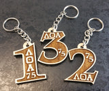 Lambda Theta Alpha-Keychain, Line Number, Wood, Laser Engraved-LQA-01-KEY-NUM - 1095-216AD1-020624