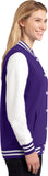 Omega Chi Beta–Sport-Tek® Ladies Fleece Letterman Jacket, Embroidered (Double Stitched)-WCB-LST270-FLEECE-LTRMN-PRPL-LTR