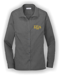 Sigma Pi Alpha-Red House® Ladies Nailhead Non-Iron Shirt-ELLA-RH470-BLK