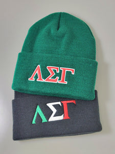 Lambda Sigma Gamma - Fold up Beanie with Embroidered Letters