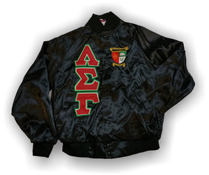 Lambda Sigma Gamma - Baseball Jacket with Double Stitched Letters and Crest