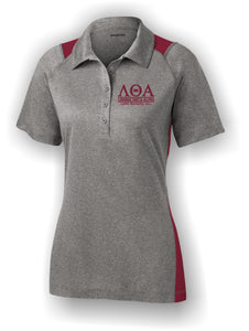 Lambda Theta Alpha - LST665 - Burgundy and Vintage Heather Polo