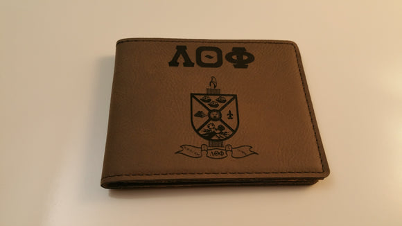 Lambda Theta Phi - Leatherette Wallet with Crest and Letters