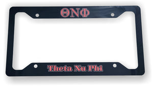 Theta Nu Phi-License Plate Frame, Aluminum, Full Color-QNF-LICPLT-COLOR