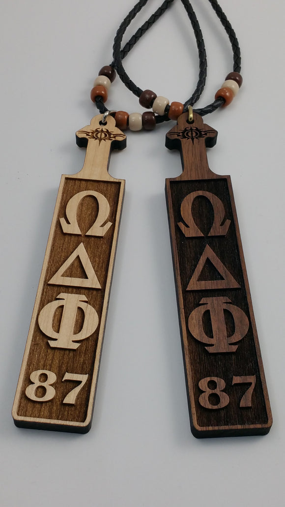 Omega Delta Phi - Traditional Paddle Wood Tiki