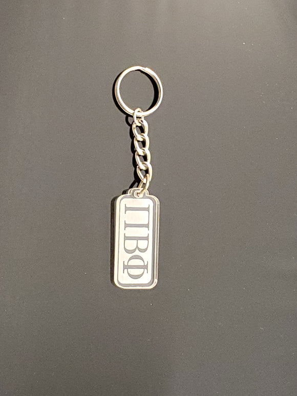 Pi Beta Phi - Rectangular Clear Acrylic Keychain with Letters