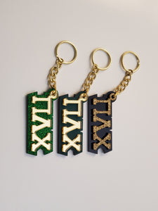 Pi Lambda Chi - Acrylic Keychains with Letters on the Front and Background