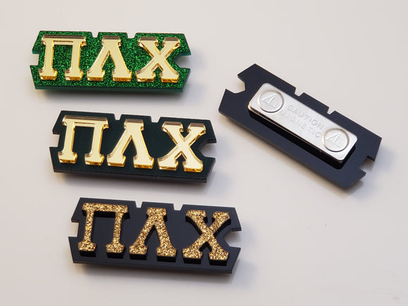 Pi Lambda Chi - Assorted Magnetic Pins in different materials
