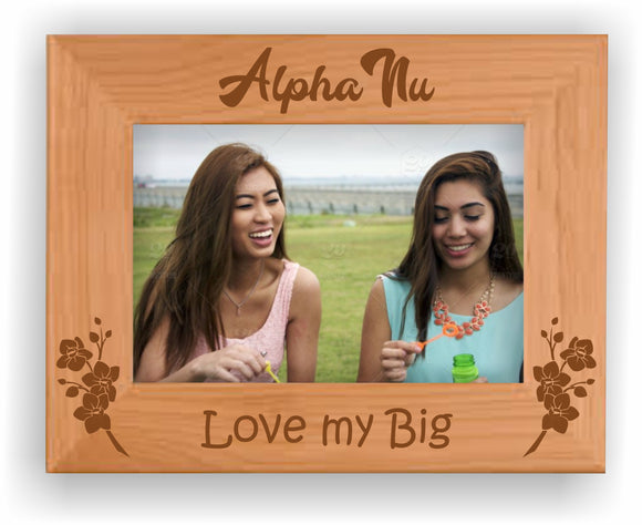Alpha Nu – Picture Frame, Big Sis-Lil Sis, 4X6, Genuine Red Alder, PTF146