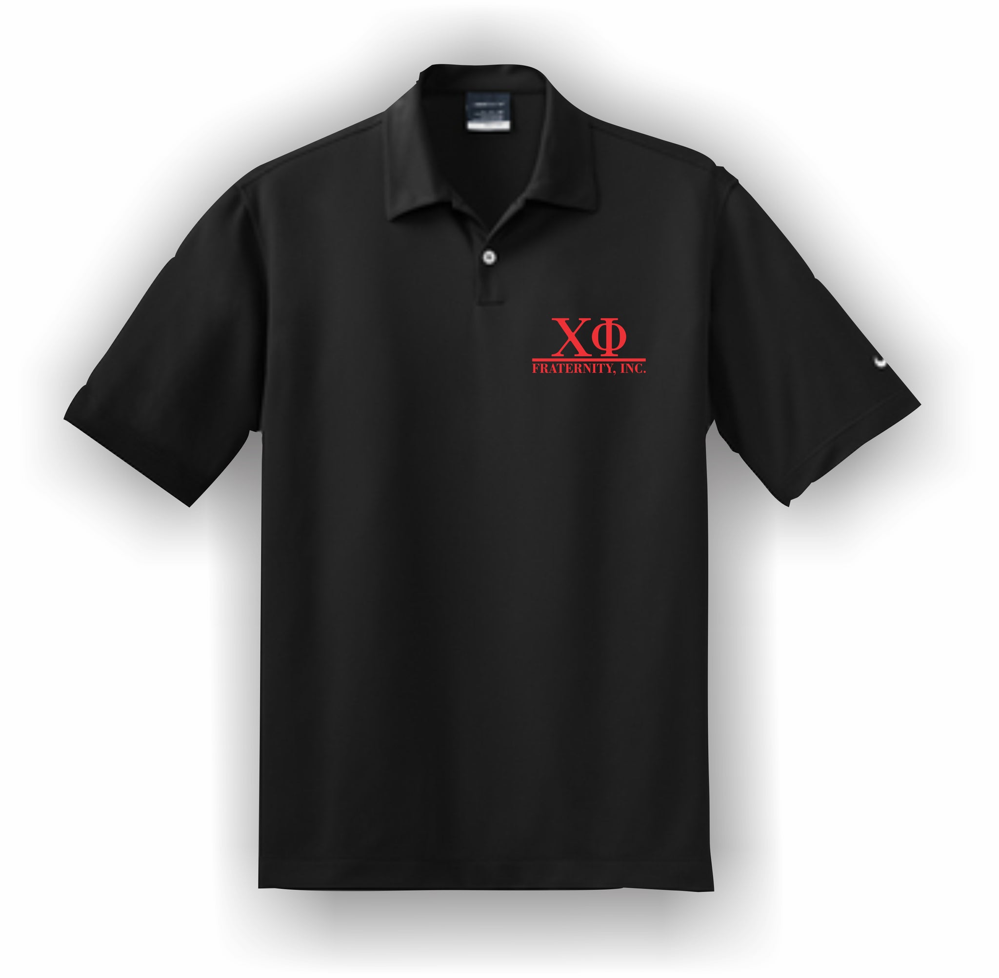 Greek Apparel and Hobbies Chi Phi Polo Embroidered NKDC1963 Nike Dri Fit Micro Pique 2.0 Polo 1020 D7B89C 020624 Chapter Name Black 3XL