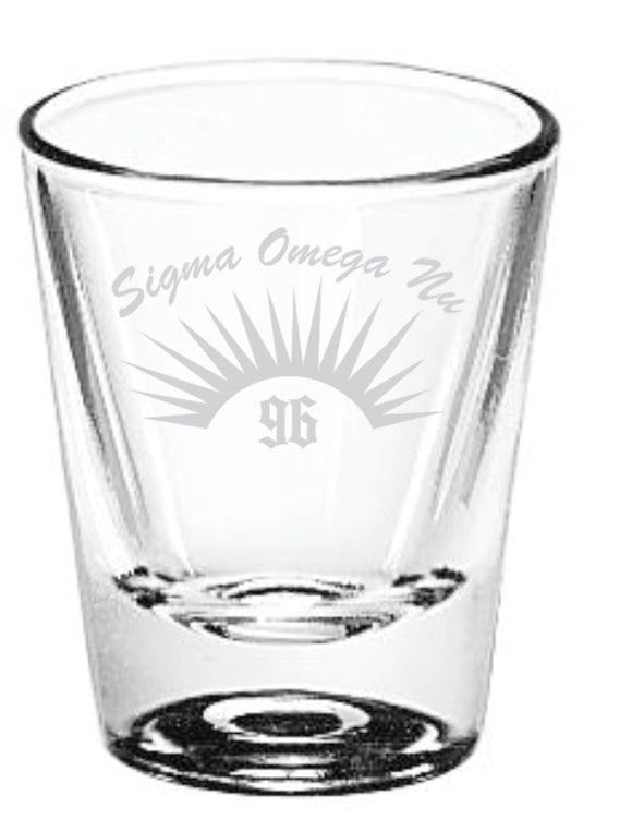 Sigma Omega Nu - Decorative Etched Shot Glass