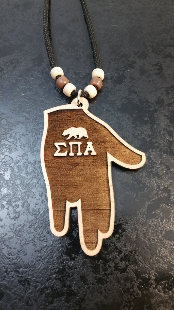 Sigma Pi Alpha - Wood Hand Sign Tiki