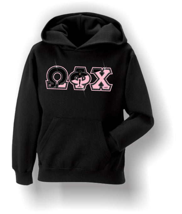 Omega Phi  Chi - Hoodie with Flag Letters