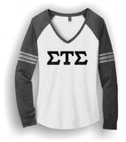 Sigma Tau Sigma-District ® Women’s Game Long Sleeve V-Neck Tee-STS-DM477