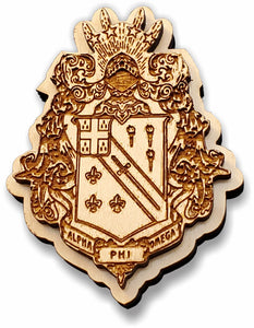 Alpha Phi Omega - Crest, Laser Engraved, Wood - AFW-01-WDCRST