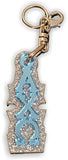 Alpha Chi Omega-PURSE Zipper Pull Keychain-Mirror Letters on Silver Glitter Backing-ACW-03-KEY-ZIPPULL